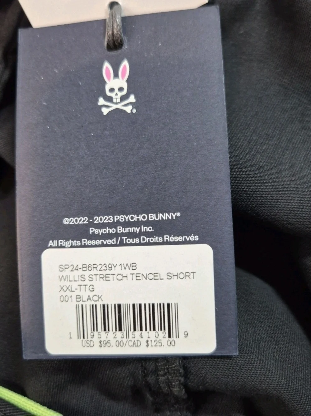 Psycho Bunny Shorts Men’s Size XXL Riviera Elastic Waist Drawstring Black NWT 30